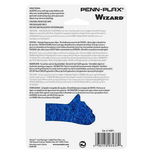 Penn-Plax WZP1 Wizard Grime Scrubber Pad – for Glass Tanks – 3” x 4”