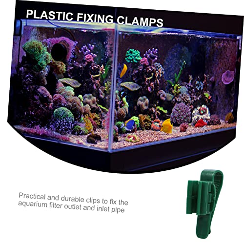 4pcs Securing Clip Nozzle Clog Pliers Rim Sponge Pond Net Holder Tank Canister Aerator Filters Aquarium Dosing Fishing Hook Cleaner Hose Pipe Hooks Clamps Pump Water Green Plastic