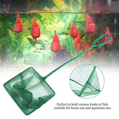 Aquarium Net,Fish Landing Net, Aquarium Fish Net Long Handle Aquarium Fish Fishing Net Portable Green Fishbowl Fishing Landing Net Floating Objects Clean Tools(6 inch)