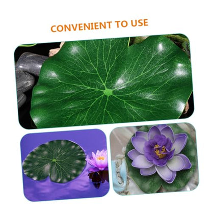 COHEALI 10pcs Artificial Floating Lotus Leaves Simulation Lotus-Leaf Ornament 17cm Fishpond Decor for Garden Pond Aquarium Water Surface Display