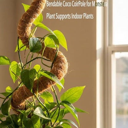 Moss Pole Monstera Plant Support - 2 Pack 28" Bendable Coco Coir Pole for Indoor Climbing Plants with Plant Sticks Support