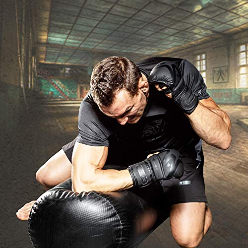 RDX MMA Hybrid Sparring Gloves, Maya Hide Leather, Open Ventilated Palm, Padded Mitts Martial Arts Kickboxing Muay Thai Training Cage Fighting, Men Adult, Punching Bag and Pads Workout - size: X-Large