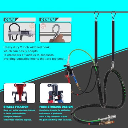 CheeMuii 18FT Semi Truck Air Line Kit with Gladhands Handles Air Line Holder and Springs Kit 7 Way Trailer Cord and 3-in-1 Air Brake Hoses for Semi Truck Trailer Tractor