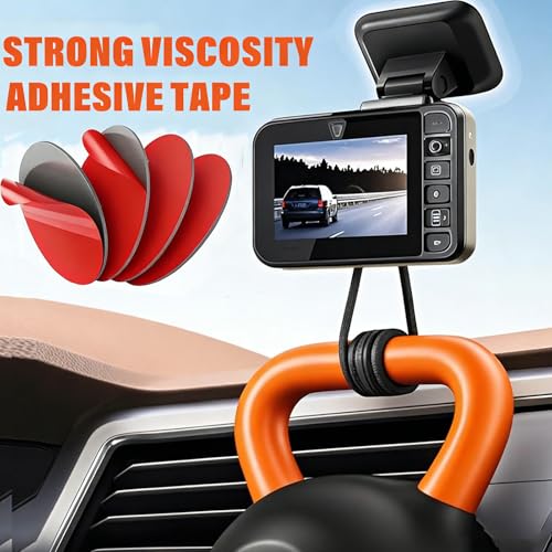 Adhesive Sticky Pads for Dash Cam, Heat Resistant Double-Sided Sticker Replacement for Suction Cup Car Mounts, Ensures Secure Hold for GPS with 4 Adhesion Promoter (4Pcs Round)