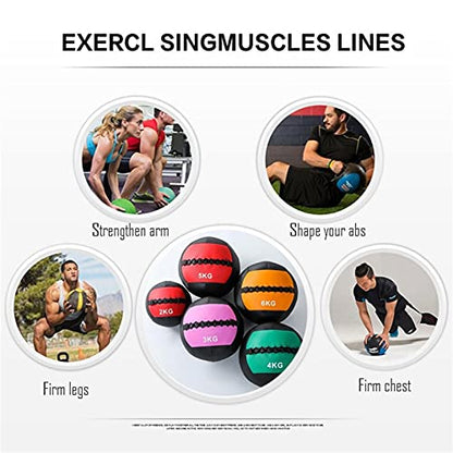 Medicine Ball Slam Ball Wall Ball，Artificial Leather Squash Soft Medicine Ball for Strength and Conditioning Exercises, Cross Training, Cardio and Core Workouts (Size : 9KG/19.8LB) - size: 9KG/19.8LB