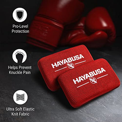 Hayabusa Boxing Knuckle Guards - color: Red, size: Small-Medium
