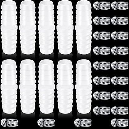 Treela 10 Set Plastic Hose Barb Fitting 3/8" x 3/8" Pipe Connectors Barbed Splicer Mender Joint Adapter Union with 20 Pcs Hose Clamps for Household Adapters Fuel Gas Liquid Air Repair