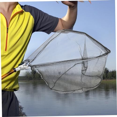 POPETPOP Detachable Fishing Net Head Replacement for Fish Catching Basket Stainless Steel Solid Frame with Portable Lightweight Net for Removal and Fast Water Drainage