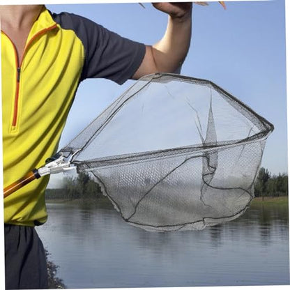 POPETPOP Detachable Fishing Net Head Replacement for Fish Catching Basket Stainless Steel Solid Frame with Portable Lightweight Net for Removal and Fast Water Drainage
