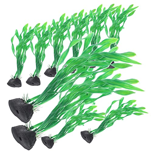 VICASKY 10Pcs Compact Fake Plant Aquarium Decoration Lifelike Desktop Aquarium Grass Stylish Fish Tank Accessories for Aquatic Landscape Safe for Fish and Water Quality