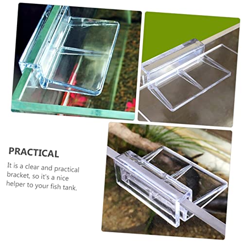 COLLBATH 15pcs Acrylic Fish Tank Stand Cover Brackets Aquarium Rack for Glass Tank Lid - size: 5.5X4X1.8CM