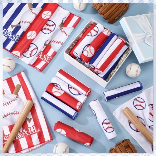 FuWeave 24 Pcs Red Baseball Cooling Towels Gifts 40 x 12 Inch - color: Baseball 3, size: 40 x 12 inches