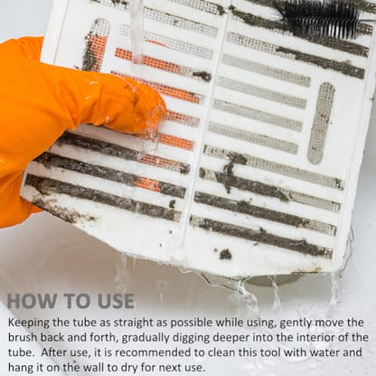 Flexible Long Drain Brush Set, Stainless Steel Tube Cleaning Brushes for Kitchen, Sink, Drain Pipe, with Large Double Elastic Nylon Ends, Cleaning Brushes for Household Use