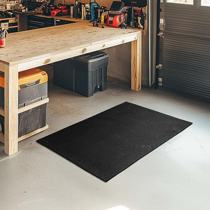 Mohawk Home Heavy Duty Rubber Stall Mat - Gym Floor- Under Dog Crate - All Purpose Utility 3' x 4' - 1/2" Thick - Solid Texture - size: 3' x 4' (Rectangular)