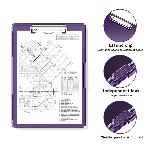 Hongri Clipboard with Storage, Purple 8.5 x 11 Clip Board, Dual Compartmen - color: Purple