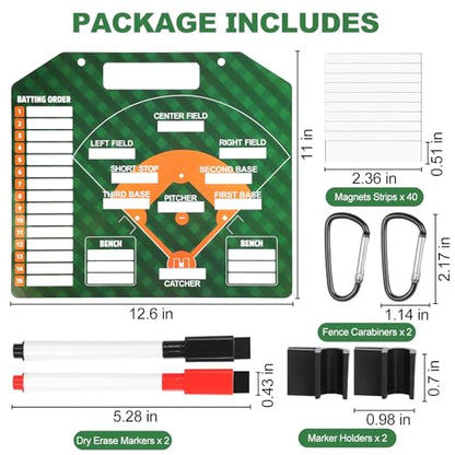 Magnetic Baseball Lineup Board for Dugout, Dry Erase Coach Lineup Board - style: Baseball Board