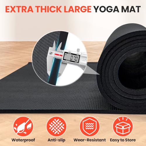 Stepwaver Large Exercise Mat, 6'x4'/7'x5'/8'x5'/9'x5'/10'x5'/12'x5'x8mm - size: 7'x 5'x 7mm