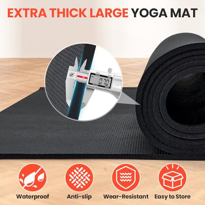Stepwaver Large Exercise Mat, 6'x4'/7'x5'/8'x5'/9'x5'/10'x5'/12'x5'x8mm - size: 7'x 5'x 7mm