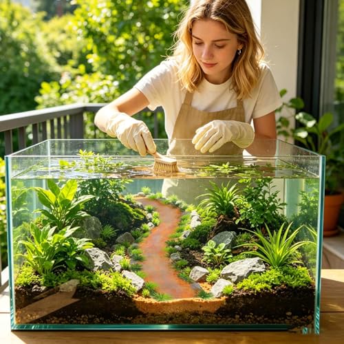 Aquarium Pathway - 3-Piece Landscaping Sculpture Fairy Bridge | Fish Tank Stone Ornament Pathway | for Freshwater Saltwater Shrimp Living Room Bedroom Study Home Kitchen School Office Gym Hotel Party
