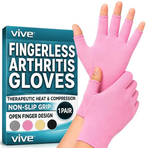 Vive Arthritis Gloves - Men, Women Rheumatoid Compression Hand Glove - color: Pink, size: X-Small