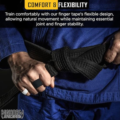 Jiu Jitsu Finger Tape, 0.5" x 45ft, 4 Rolls, Black/White - color: Black/White, size: 0.5-Inch