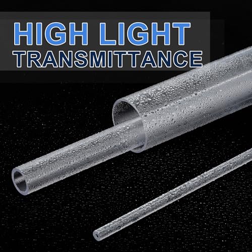 uxcell 10 Pcs Clear Plastic Rigid Tubing 11mm ID x 12mm OD, 0.5 Meters Length Round Polycarbonate Tubing for Aquarium Water Pipe, Water Cooling System, Plumbing - size: 11mm x 12mm