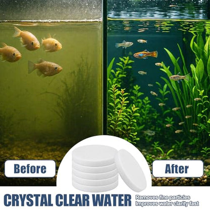 Fine Filter Water Polishing Pads Compatible with Fluval FX4 FX5 FX6, Aquarium Filter Media Replacement, High Density, Snug Fit No Bypass, 6 Pack