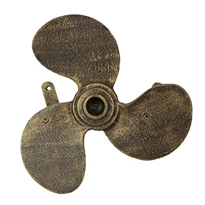 Bronze Finish Cast Iron Boat Propeller Wall-Mounted Decorative Garden Hose Hanger - Nautical Outdoor Hose Holder Decor to Add Maritime Charm to Your Garden
