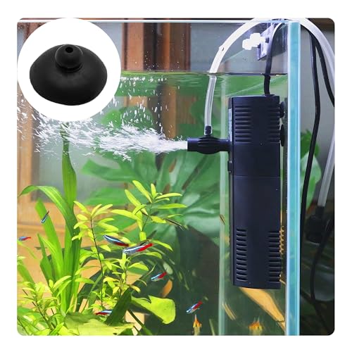 16PCS 28mm Dia Black Aquarium Suction Cup Clips, Soft Rubber Fish Tank Attachments for Pump Lines, Overhead Tube Organization and Aeration Setup
