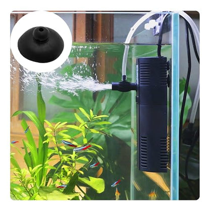16PCS 28mm Dia Black Aquarium Suction Cup Clips, Soft Rubber Fish Tank Attachments for Pump Lines, Overhead Tube Organization and Aeration Setup