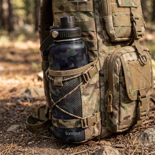 Camouflage Insulated Stainless Steel Water Bottle 32oz, Vacuum Chug Lid Travel Tumbler for Men Friends Dads Grandpa, Birthday Christmas Fathers Day - color: Camouflage 2