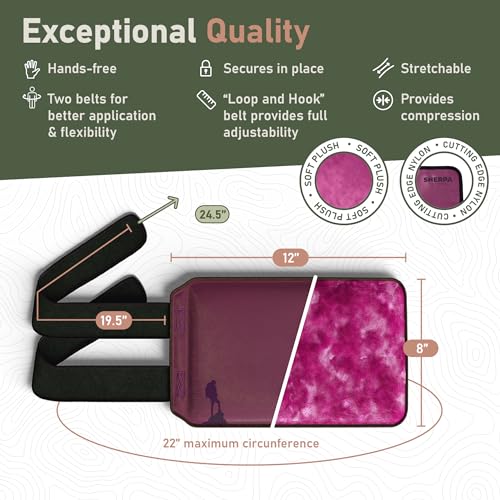 Medium Gel Ice Pack Wrap with Straps, Stretchable 8" x 23" | Hot and cold gel ice pack for pain relief, tennis elbow, ankle, foot & hand, iwith straps hold pack securely in place, purple - size: Medium, style: Purple