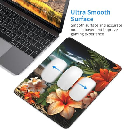 Mouse Pad Washable Mousepad with Non-Slip Rubber Base Tropical Flowers Mouses Mat for Laptop Desk Pad Gaming Mousepad for Office Computer Home 10x12Inch - color: Tropical Flowers