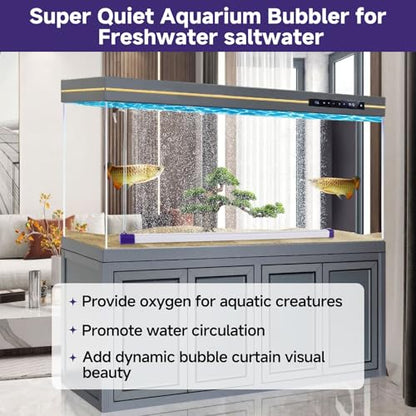 hygger 27.5 Inch Long Aquarium Bubble Bar, Ultra-Fine Quiet Oxygen Diffuser Bubble Curtain Wall, Self-Sinking Design Fish Tank Bubbler Decorations for Freshwater Saltwater - size: 27.5 Inch
