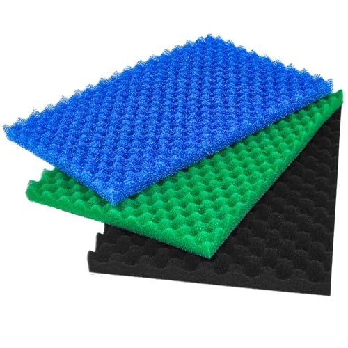 Foam Aquarium Filter Coarse Sump Filter Sponge Cut to Fit Bio Sponge Filters Media Foam Pad Replacement for Aquaneat Sponge Filter Foam for Aquarium Fish Tank Sump Pond 20/30/40 ppi（3 Pack）