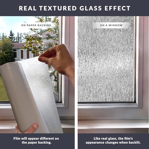 Rain Window Privacy Film by Artscape - Decorative Textured Glass Design, Static Cling, Blocks Views, Not Light, UV Protection, Non-Adhesive Water-Applied Installation, Made in USA - 36 x 72 Inch
