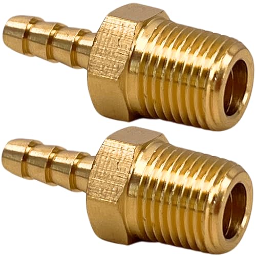 2pcs Brass Hose Fitting 1/8" Barb x 1/8" NPT Male Adapter Barbed by CX WONDERLAND