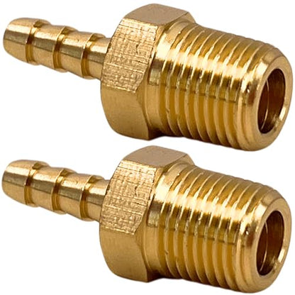 2pcs Brass Hose Fitting 1/8" Barb x 1/8" NPT Male Adapter Barbed by CX WONDERLAND