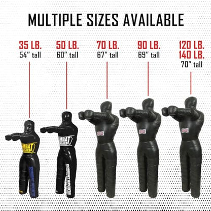 Combat Sports Legged Grappling Dummy – 35 to 140 lb Nylon Training Partner for MMA, Jiu-Jitsu, Wrestling, Takedowns, Throws, Submissions & Striking | Reinforced vinyl nylon build, realistic leg design for takedowns throws submissions, 35-140 lb options, s