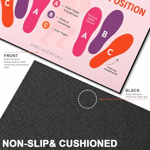 Squat Mat with Foot Position, Non-Slip Workout Mat for Safe Squat - color: Rose
