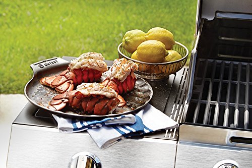 Outset 76378 Scallop Cast Iron Grill and Serving Pan , Black - color: Black, size: 12" Scallop Pan