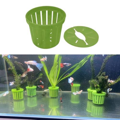 4 Pack Aquarium Plant Holder Fish Tank Plants Pots Anti-Floating Aquarium Plant Weights Aqua Soil Container for Echinodorus Bleheri Live Freshwater Plants Substrate Tabs Fertilizer Stratum