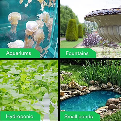 VIVOSUN 130GPH Submersible Pump(500L/H, 6W), Ultra Quiet Water Pump with 2.6ft High Lift, Fountain Water Pump with 5ft Power Cord, 2 Nozzles for Fish Tank, Pond, Aquarium, Statuary, Hydroponics