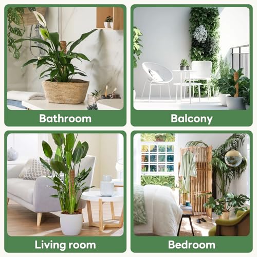 Moss Pole for Plants Indoor - 4 Pack Plant Supports for Climbing Plants to Grow Upright - 16 inch Stackable Moss Sticks Coir Totem Pole Plant Support for Monstera Pothos Philodendrons Potted Plants