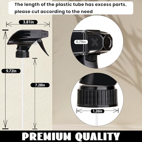 4 Pack Trigger Sprayers Replacement Spray Nozzles with Mist Stream Sprayer for 8oz/16oz Glass Spray Bottles,Quality Spray Nozzles for Home, Kitchen, Garden and Office,Cleaning Solutions