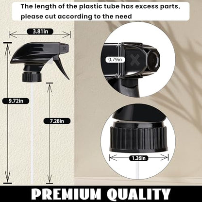 4 Pack Trigger Sprayers Replacement Spray Nozzles with Mist Stream Sprayer for 8oz/16oz Glass Spray Bottles,Quality Spray Nozzles for Home, Kitchen, Garden and Office,Cleaning Solutions