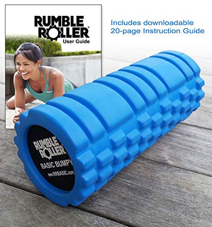 RumbleRoller Basic Bumpy Foam Roller, Solid Core EVA Foam Roller with Grid/Bump Texture for Deep Tissue Massage and Self-Myofascial Release