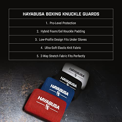 Hayabusa Boxing Knuckle Guards - color: Red, size: Large-X-Large