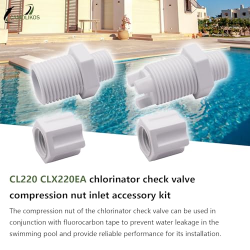CL220 CLX220EA Chlorinator Check Valve Compression Nut Inlet Fitting Kit for Feeder 1/4" Replace Nut