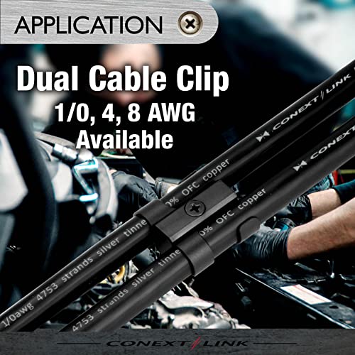 CCD0-4 Dual Cable Clip Clamp Fastening Wire Management 4 Pack (Dual 1/0 Gauge) - size: Dual 1/0 Gauge